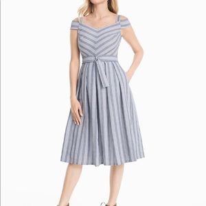 White House Black Market Seersucker Striped Dress